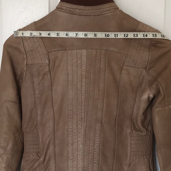 Leather Bomber Jacket UNWORN Tan - Picture 7 of 11